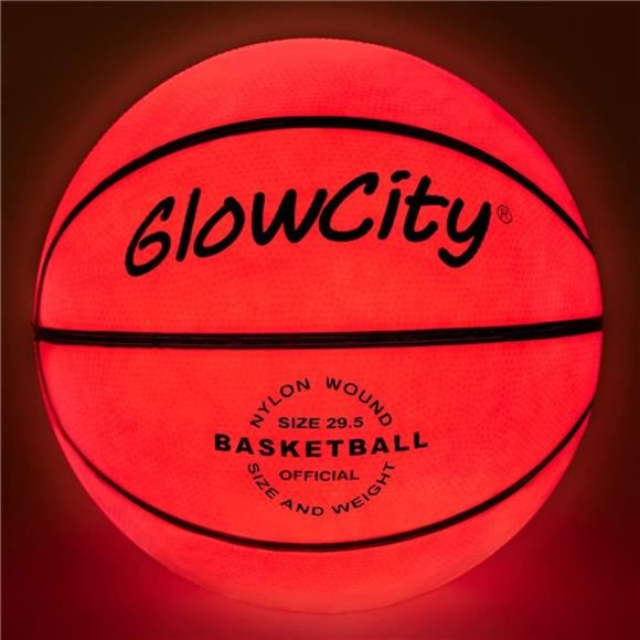 Glow in The Dark Basketball for Teen Boy - Glowing Red Basket Ball - Picture 1 of 5